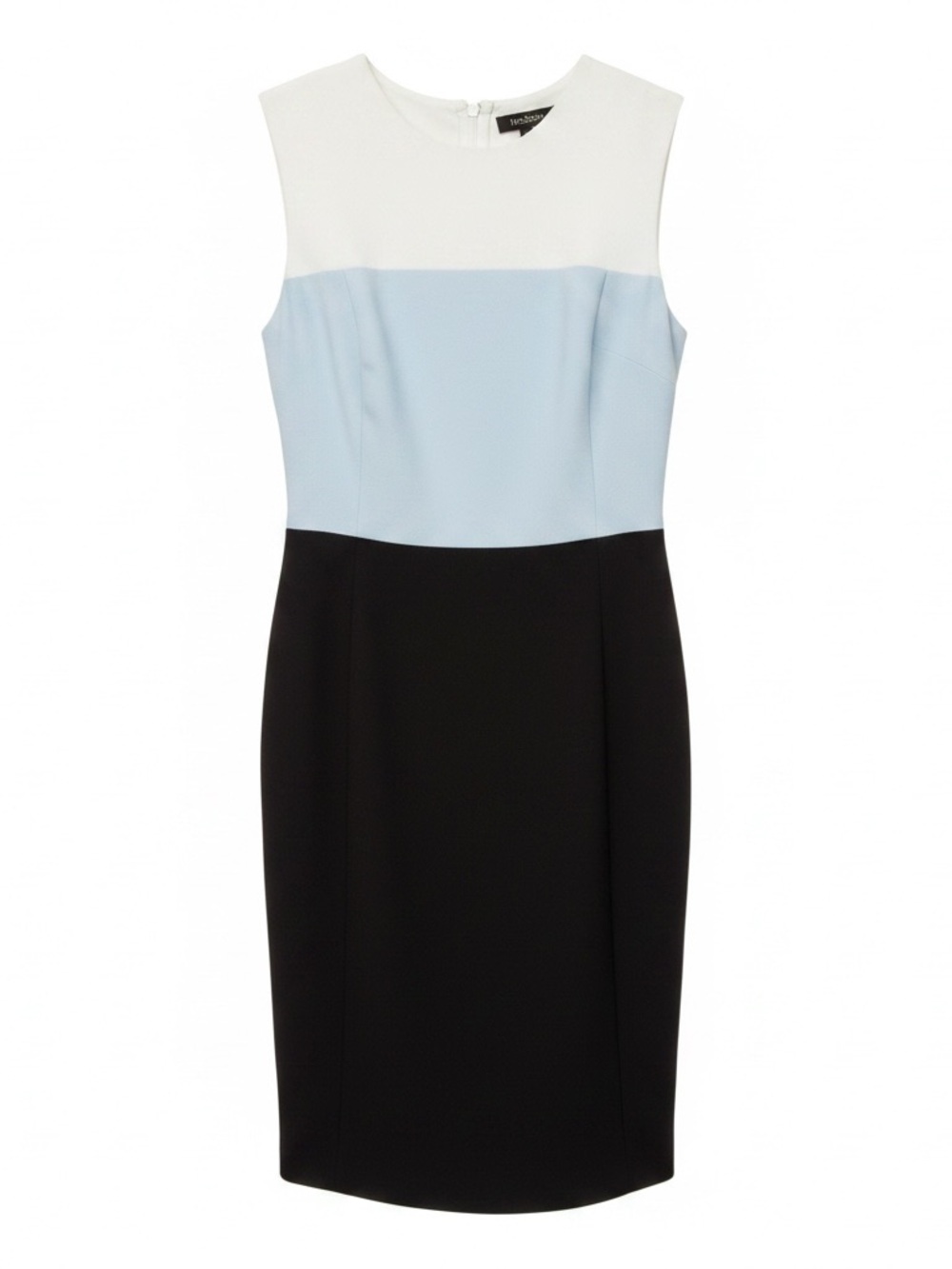 Hobbs London Color Block Sleeveless Sheath Dress White Blue Black Size 6